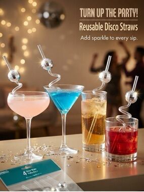 Disco 🪩 Ball Straws (4)